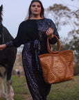 Matriarch Midi Tote: Caramel Croc