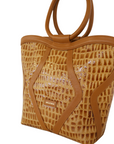 Matriarch Midi Tote: Caramel Croc