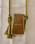 Crossbody Pouch: Tan & Yellow