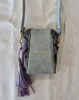 Crossbody Pouch: Patent Smog & Grey Snake Print